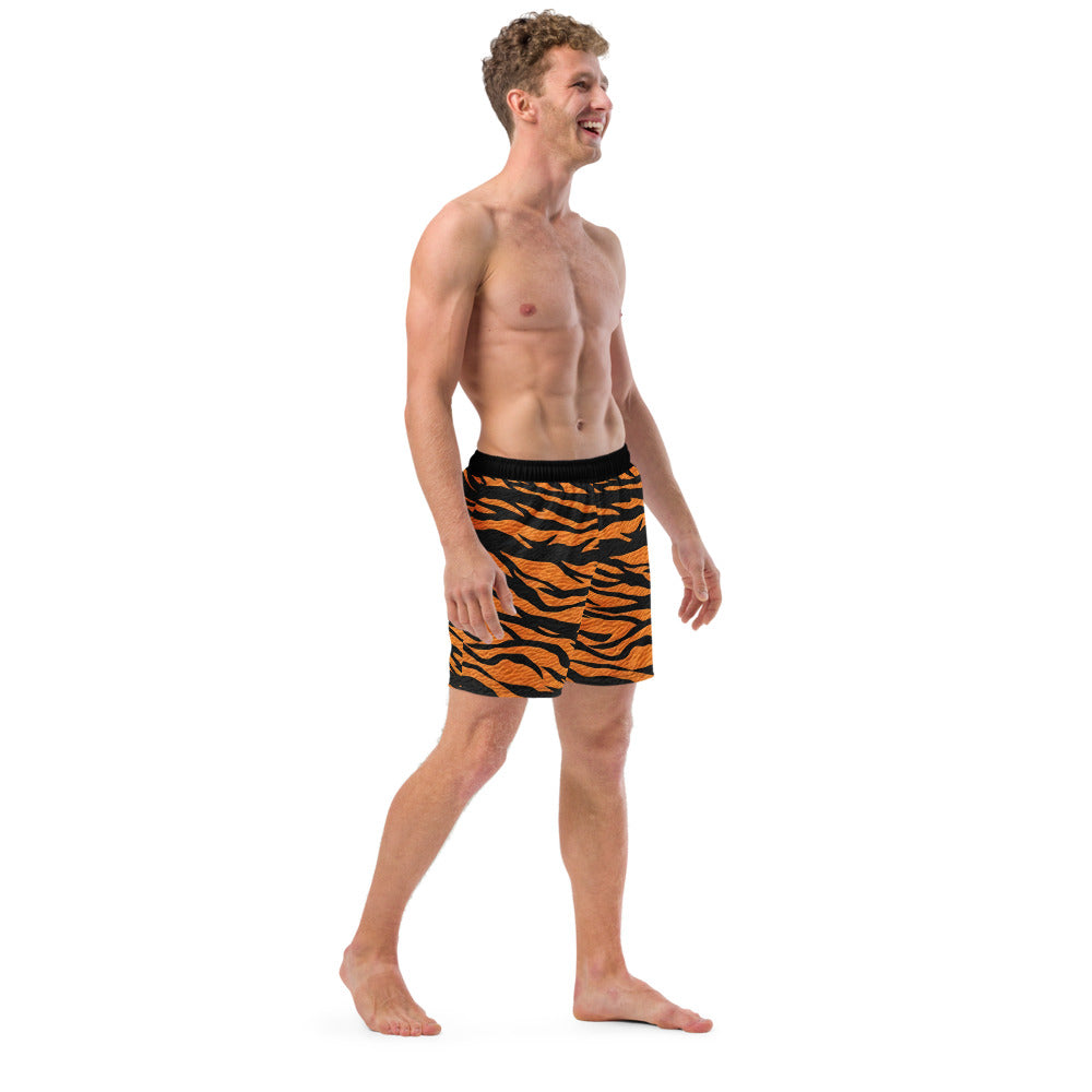 Prowl in Style – Tiger Stripe Men's Swim Trunks