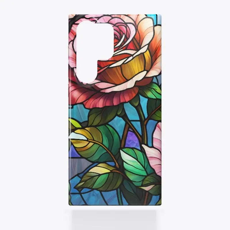 Stained Glass Roses Decor