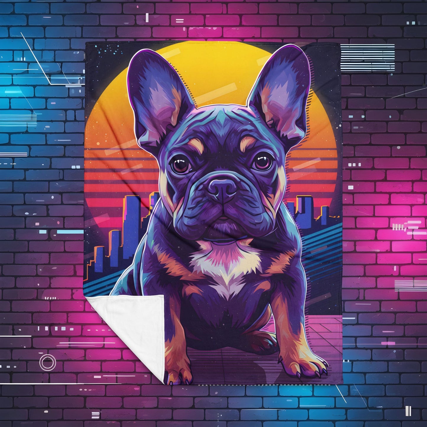 Funky French Bulldog Throw Blanket