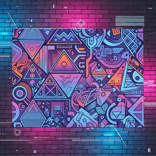 Geometric Synthwave Throw Blanket