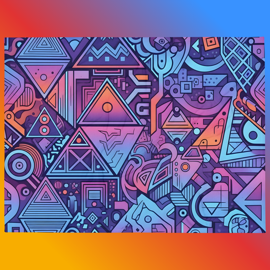 Geometric Synthwave Throw Blanket