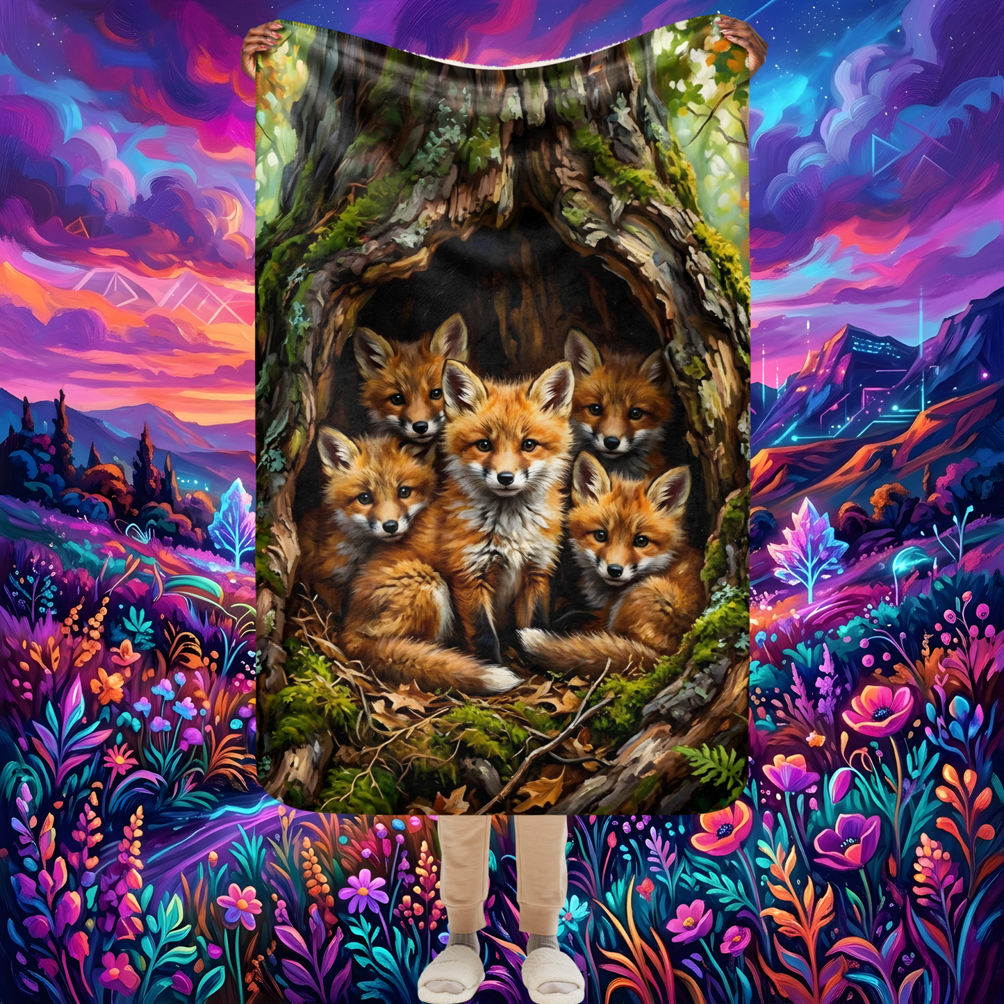 Home Is Where The Den Is Sherpa Blanket