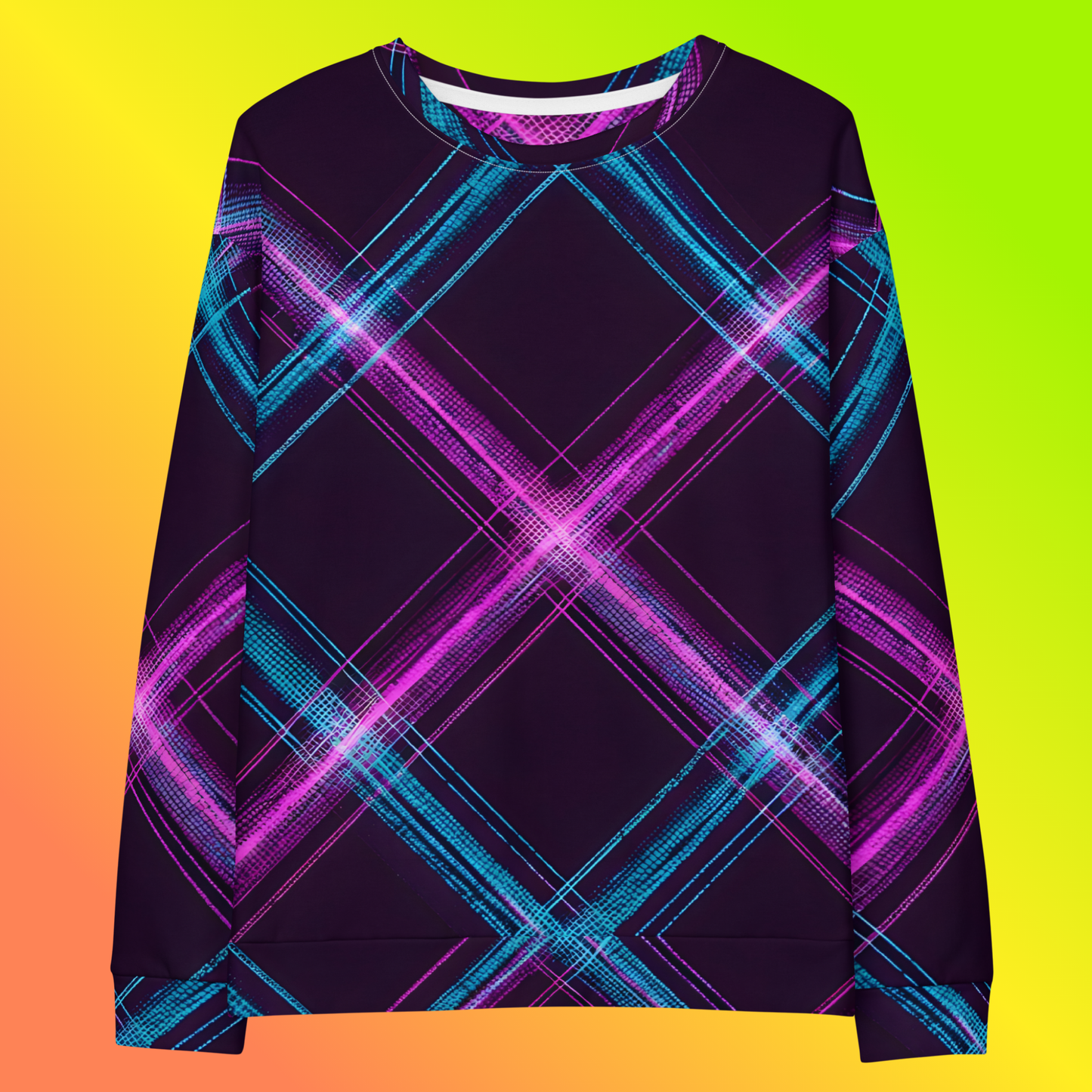 Neon Plaid Unisex Sweatshirt