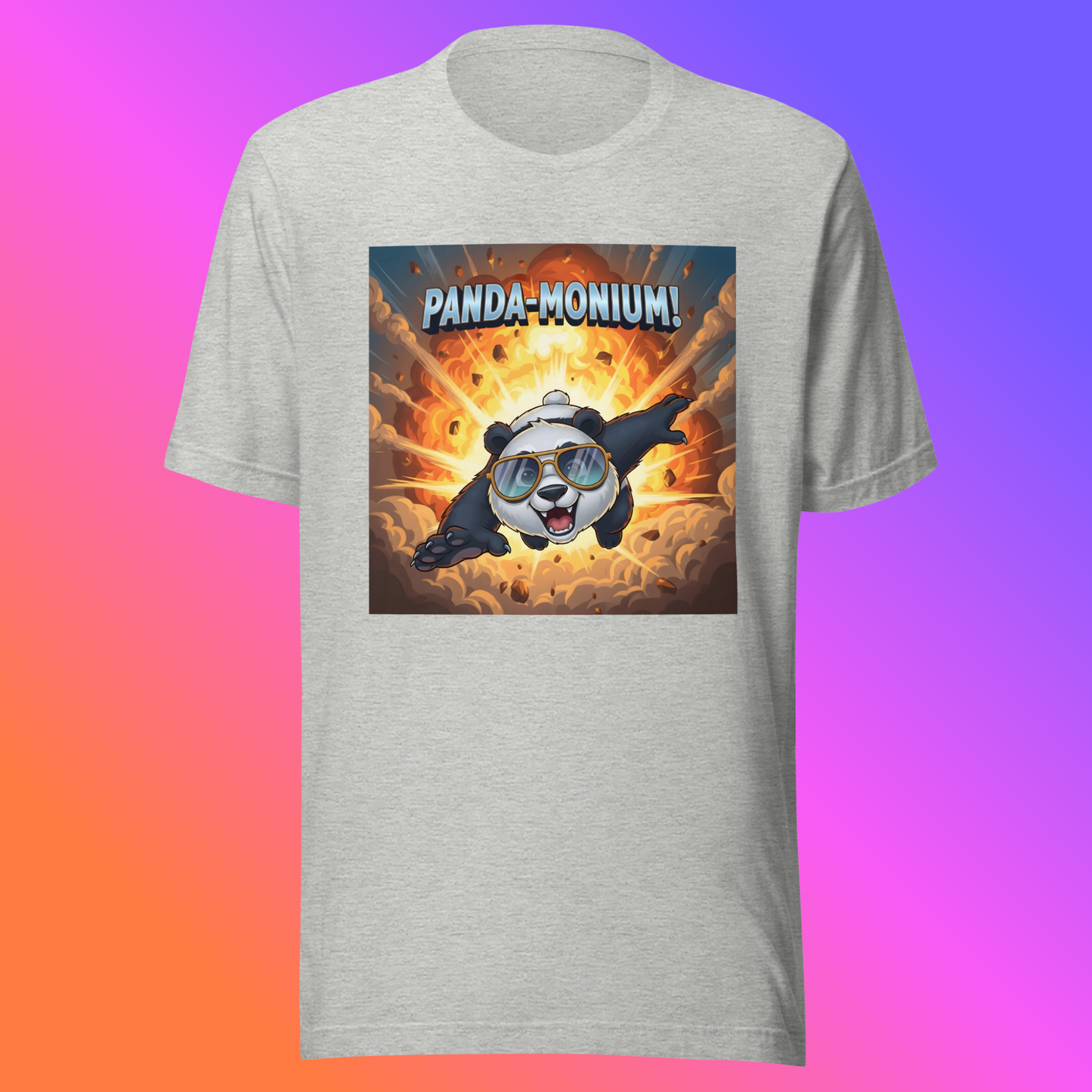 Panda-Monium! – Action Hero Panda Unisex T-Shirt