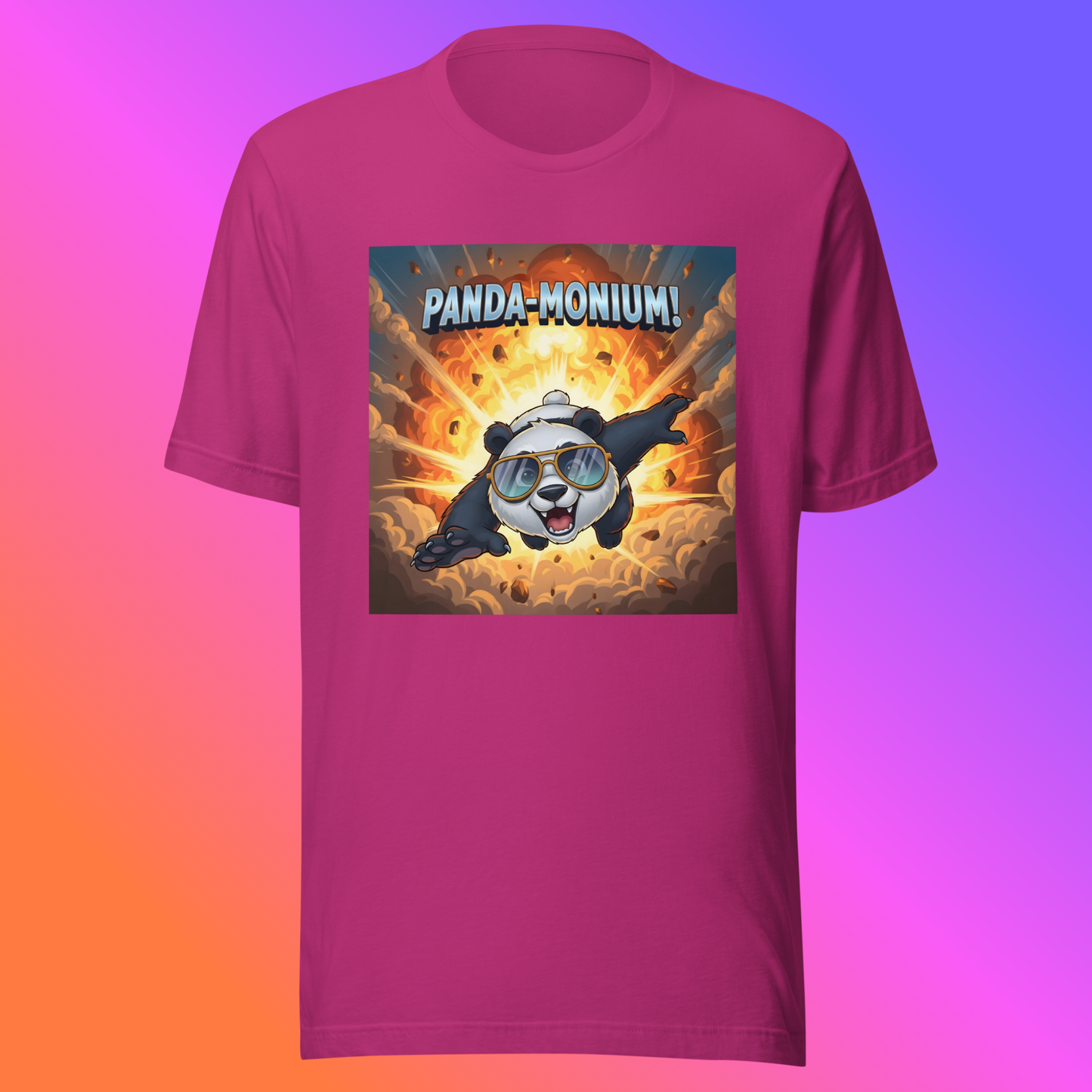 Panda-Monium! – Action Hero Panda Unisex T-Shirt