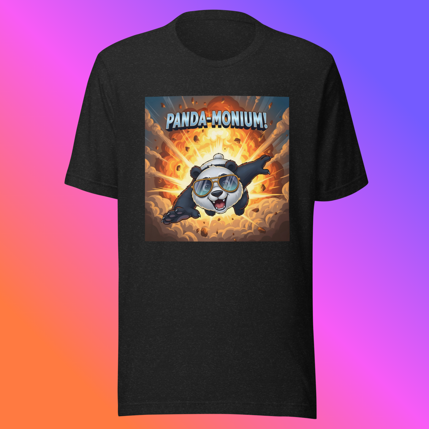 Panda-Monium! – Action Hero Panda Unisex T-Shirt