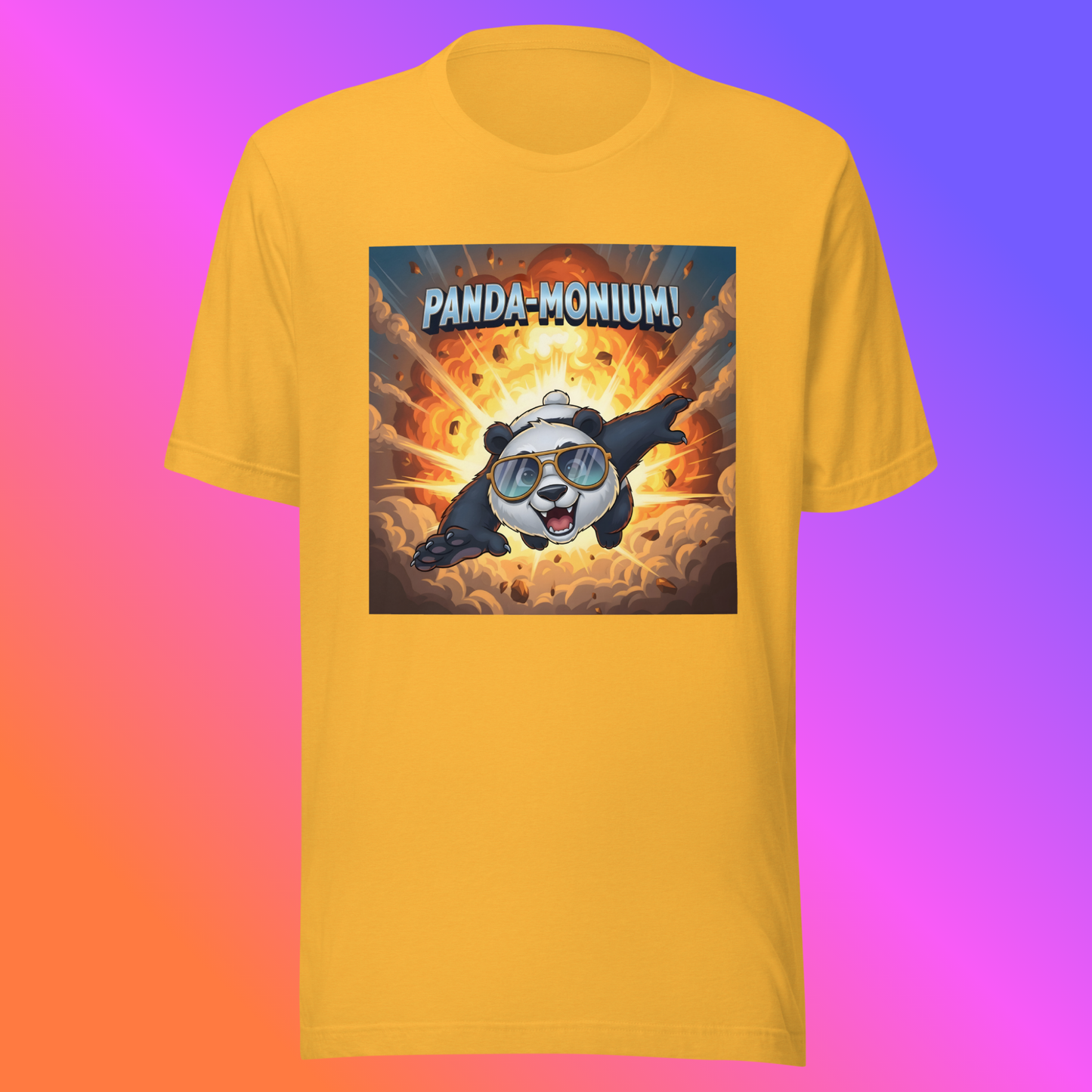Panda-Monium! – Action Hero Panda Unisex T-Shirt