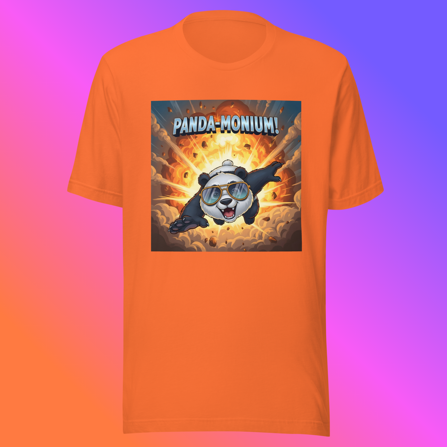 Panda-Monium! – Action Hero Panda Unisex T-Shirt