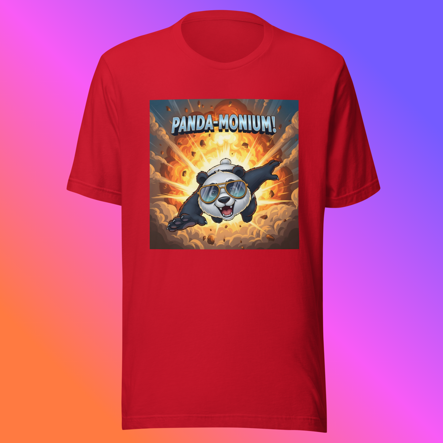 Panda-Monium! – Action Hero Panda Unisex T-Shirt
