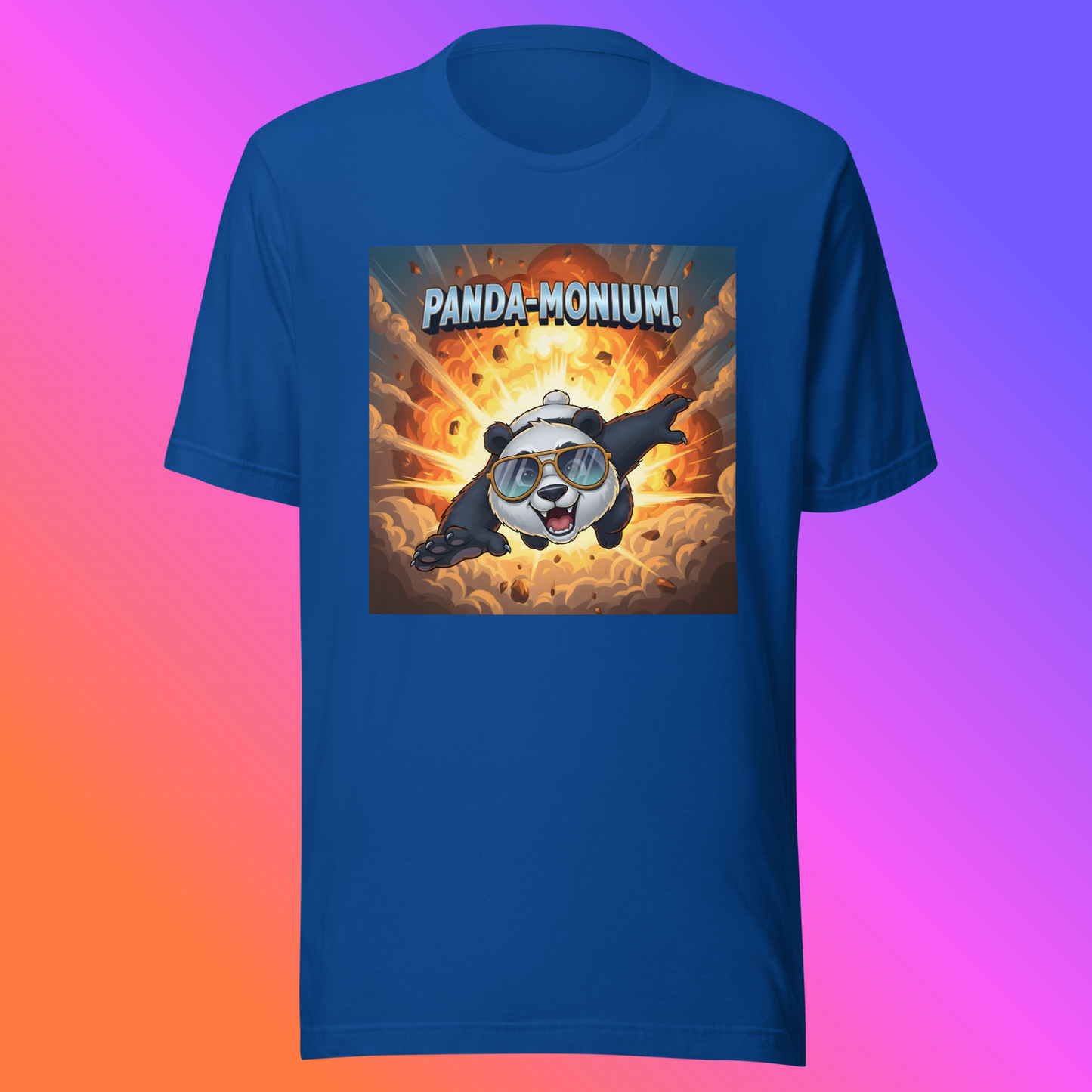 Panda-Monium! – Action Hero Panda Unisex T-Shirt