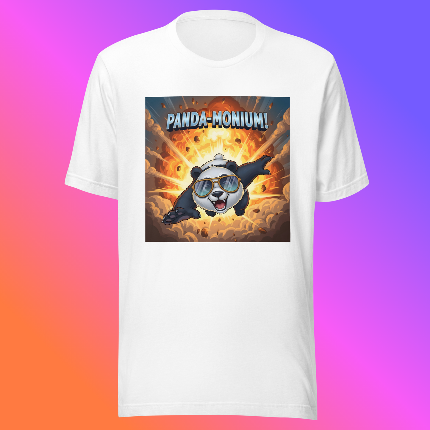 Panda-Monium! – Action Hero Panda Unisex T-Shirt