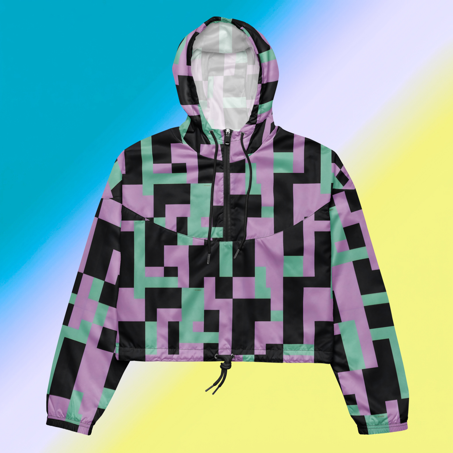 Pretty In Pixels: Women’s Cropped Windbreaker