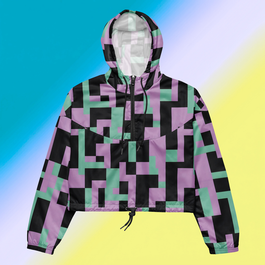 Pretty In Pixels: Women’s Cropped Windbreaker