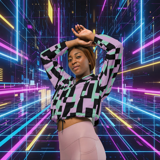 Pretty In Pixels: Women’s Cropped Windbreaker