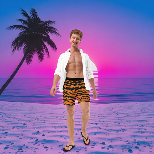 Prowl Around in Style – Tiger Stripe Men's Swim Trunks