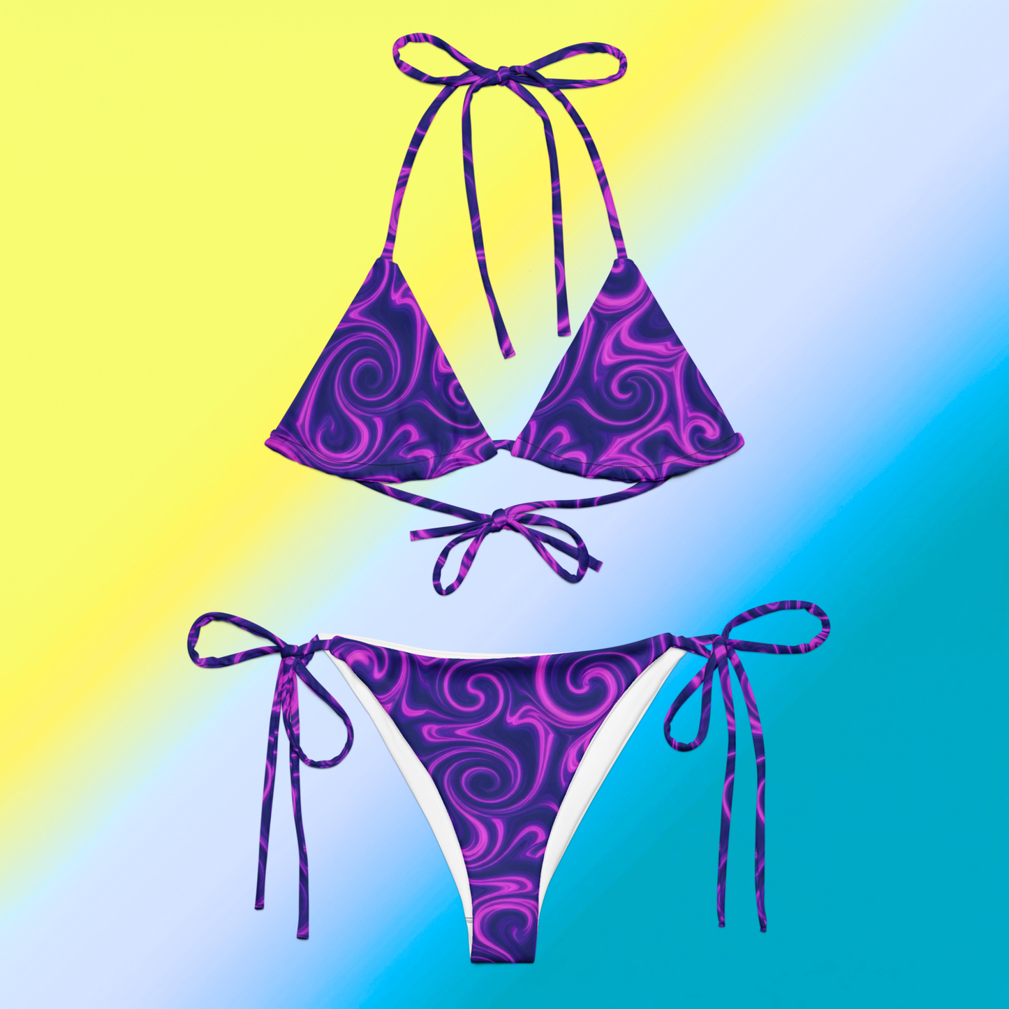 Purple Haze All-Over Print Recycled String Bikini