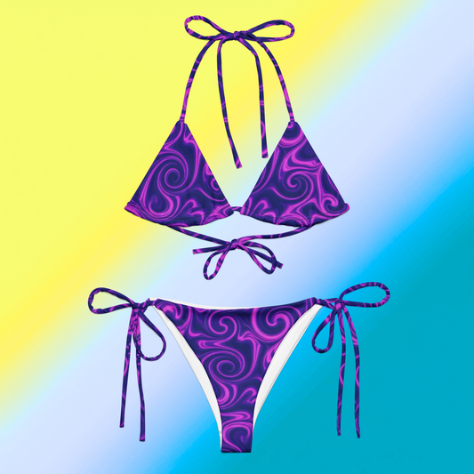 Purple Haze All-Over Print Recycled String Bikini