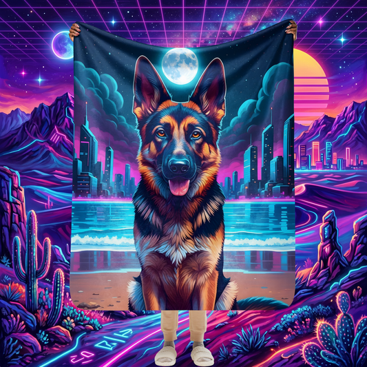 Shepherd Synthwave Sherpa Blanket