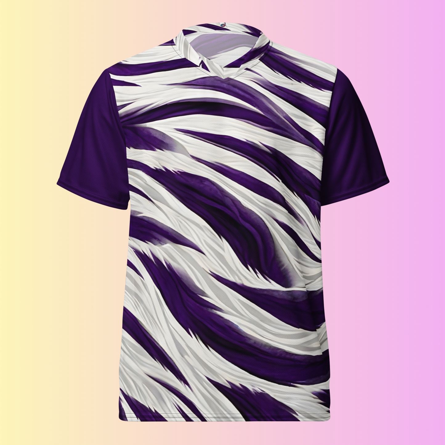 Siberian Prowl – Purple Tiger Stripe Unisex Sports Jersey