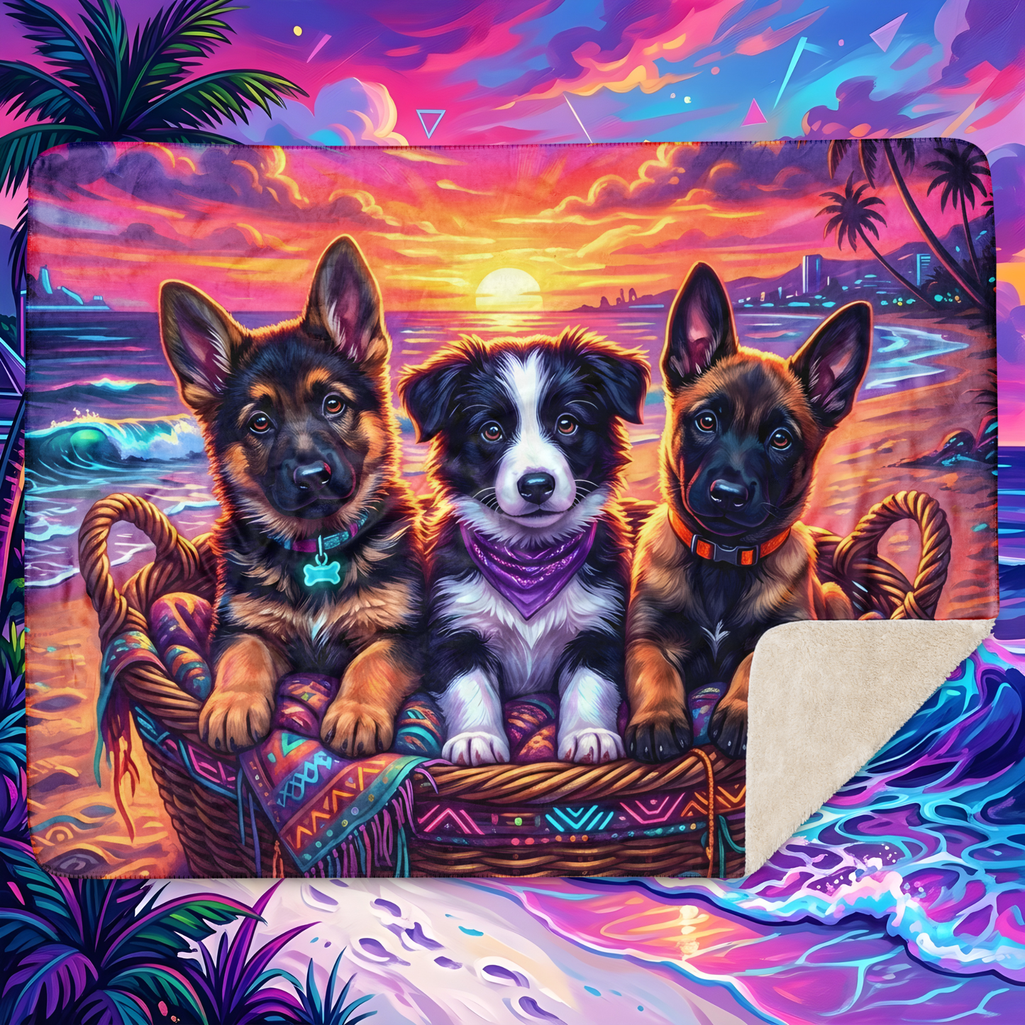 Sunset Squad Sherpa Blanket