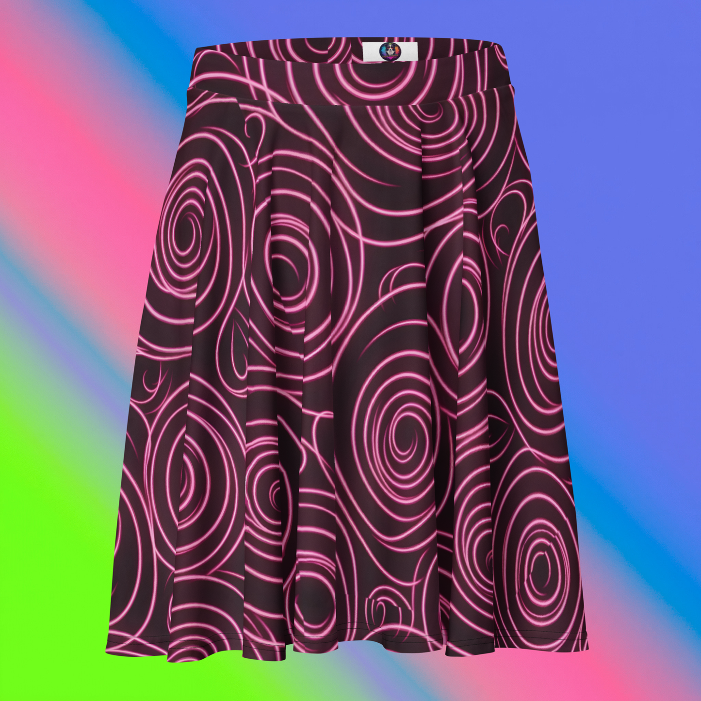 Swirling in Pink Skater Skirt