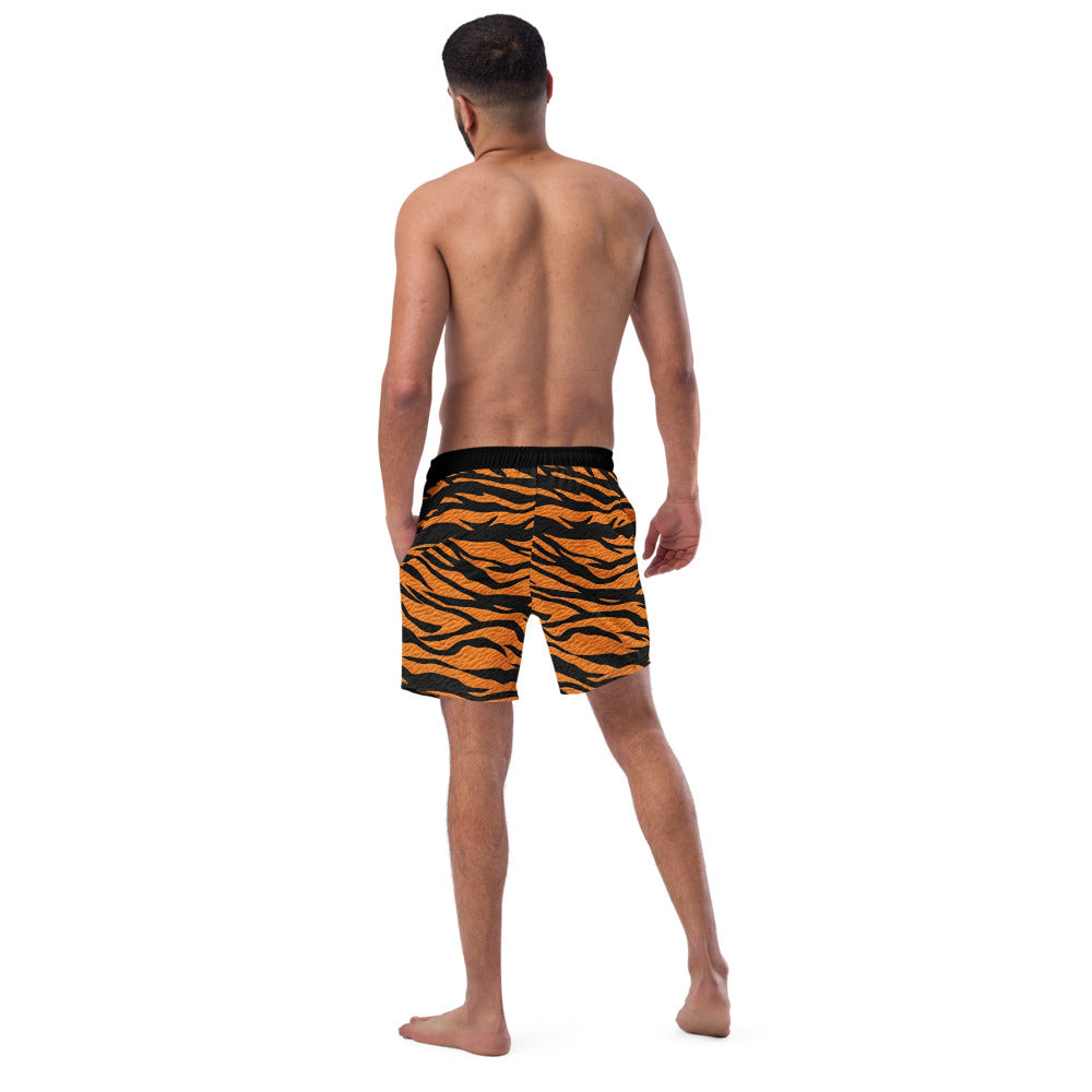 Prowl in Style – Tiger Stripe Men's Swim Trunks
