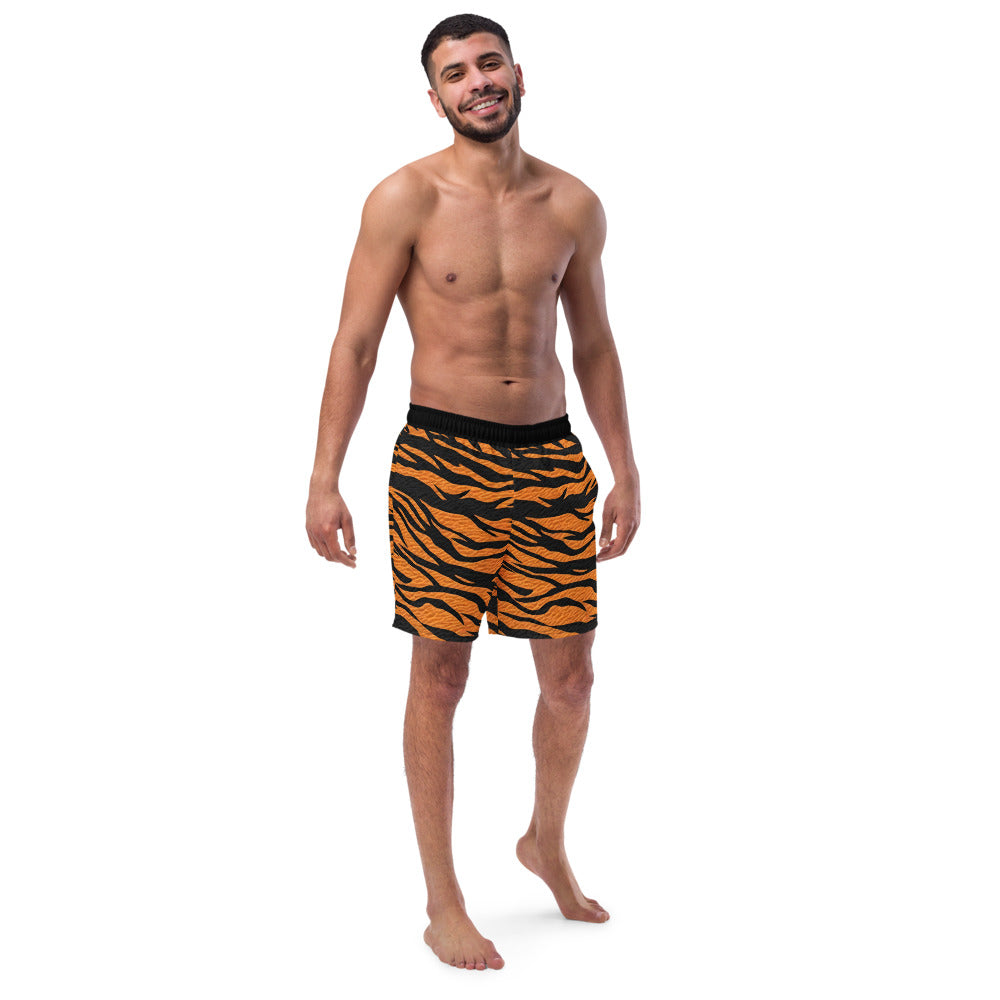 Prowl in Style – Tiger Stripe Men's Swim Trunks