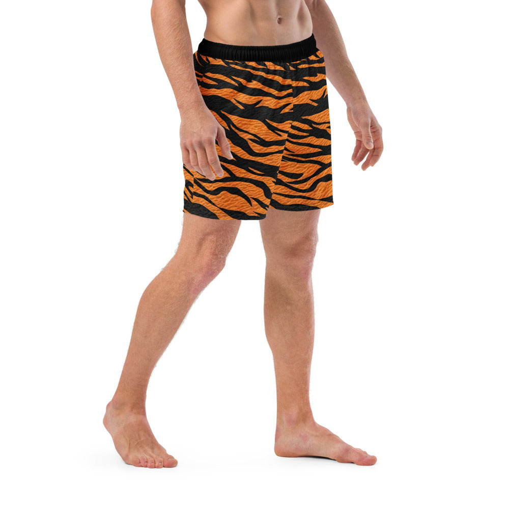Prowl in Style – Tiger Stripe Men's Swim Trunks