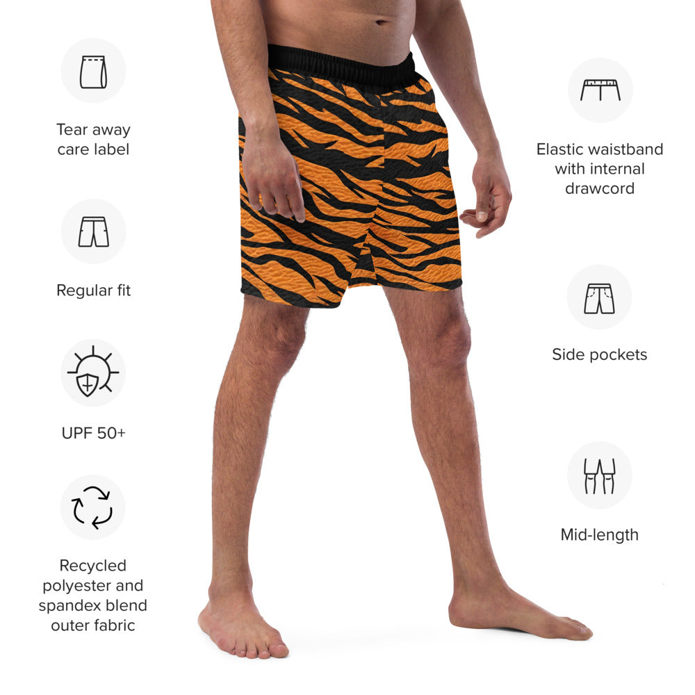 Prowl in Style – Tiger Stripe Men's Swim Trunks
