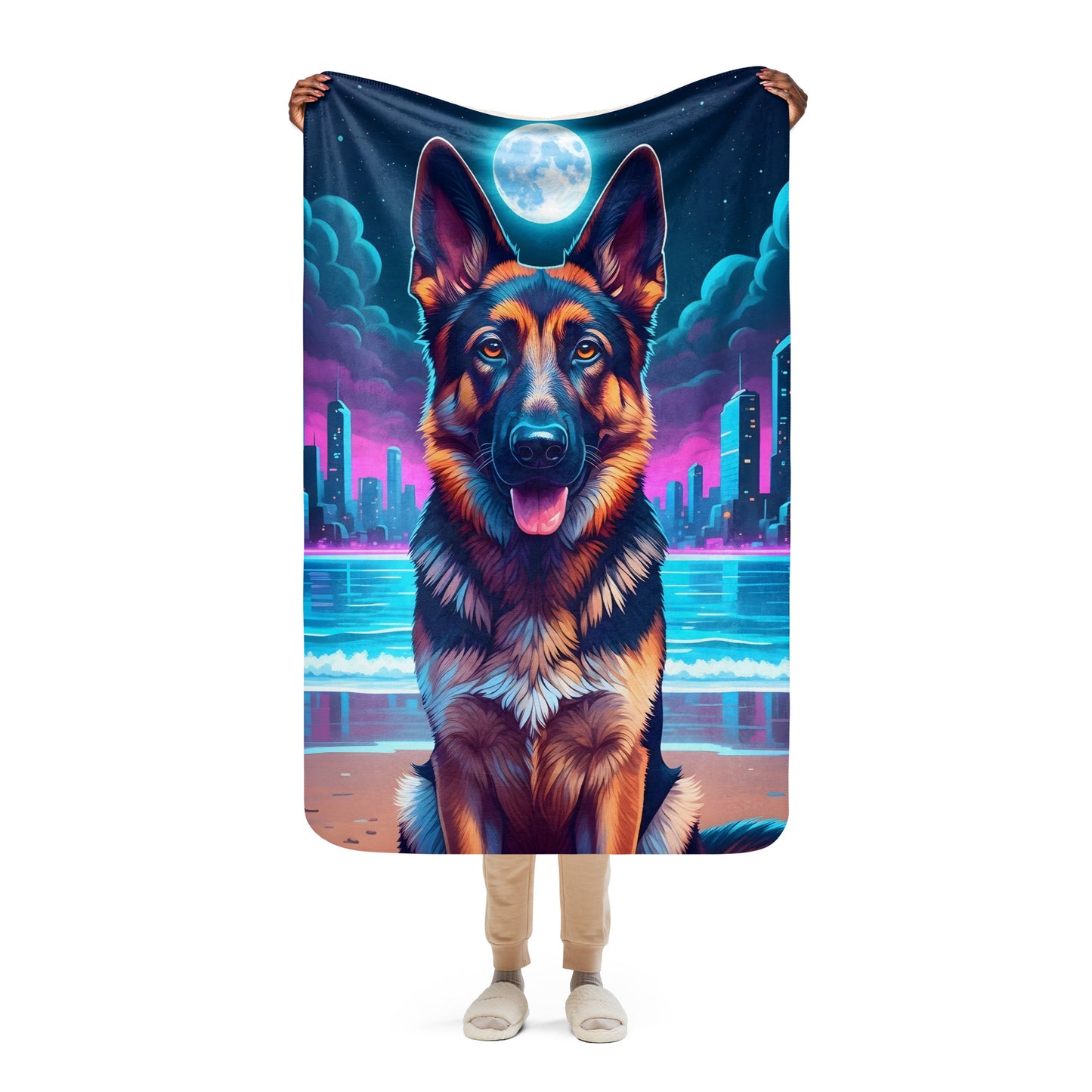 Shepherd Synthwave Sherpa Blanket