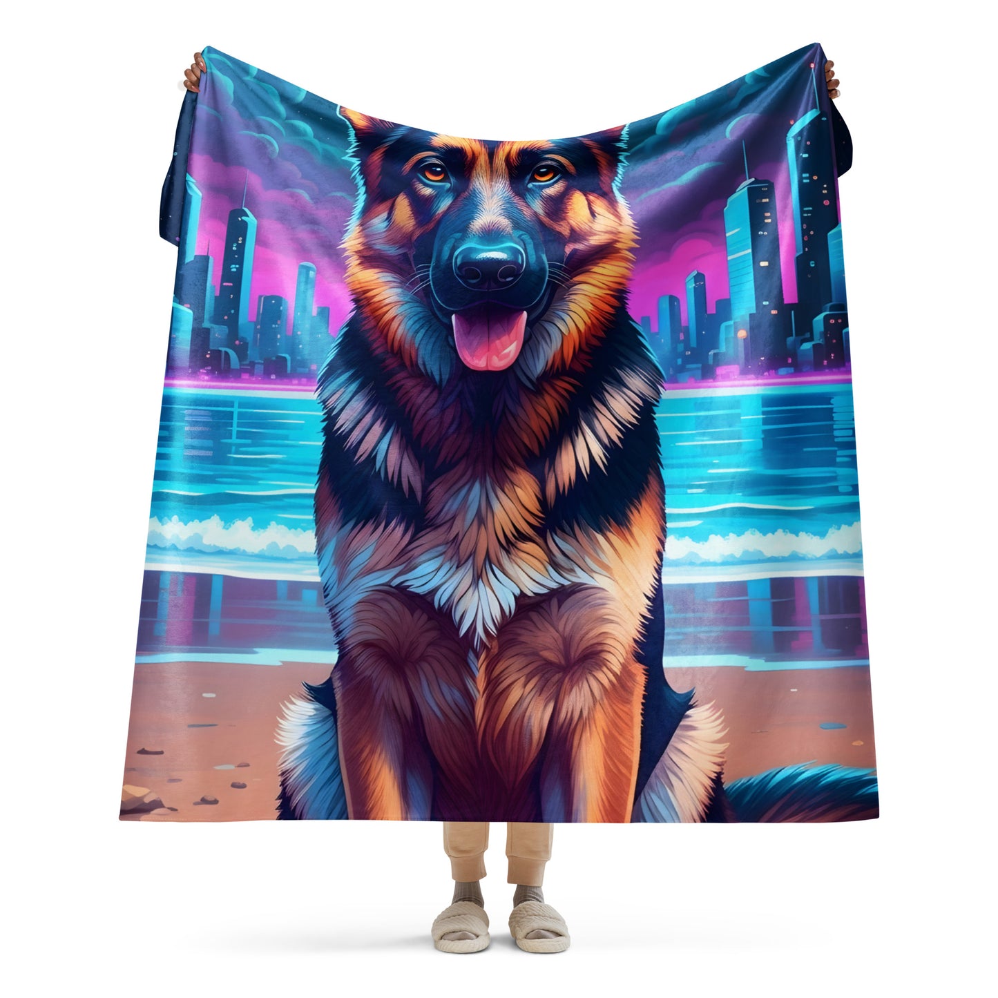 Shepherd Synthwave Sherpa Blanket