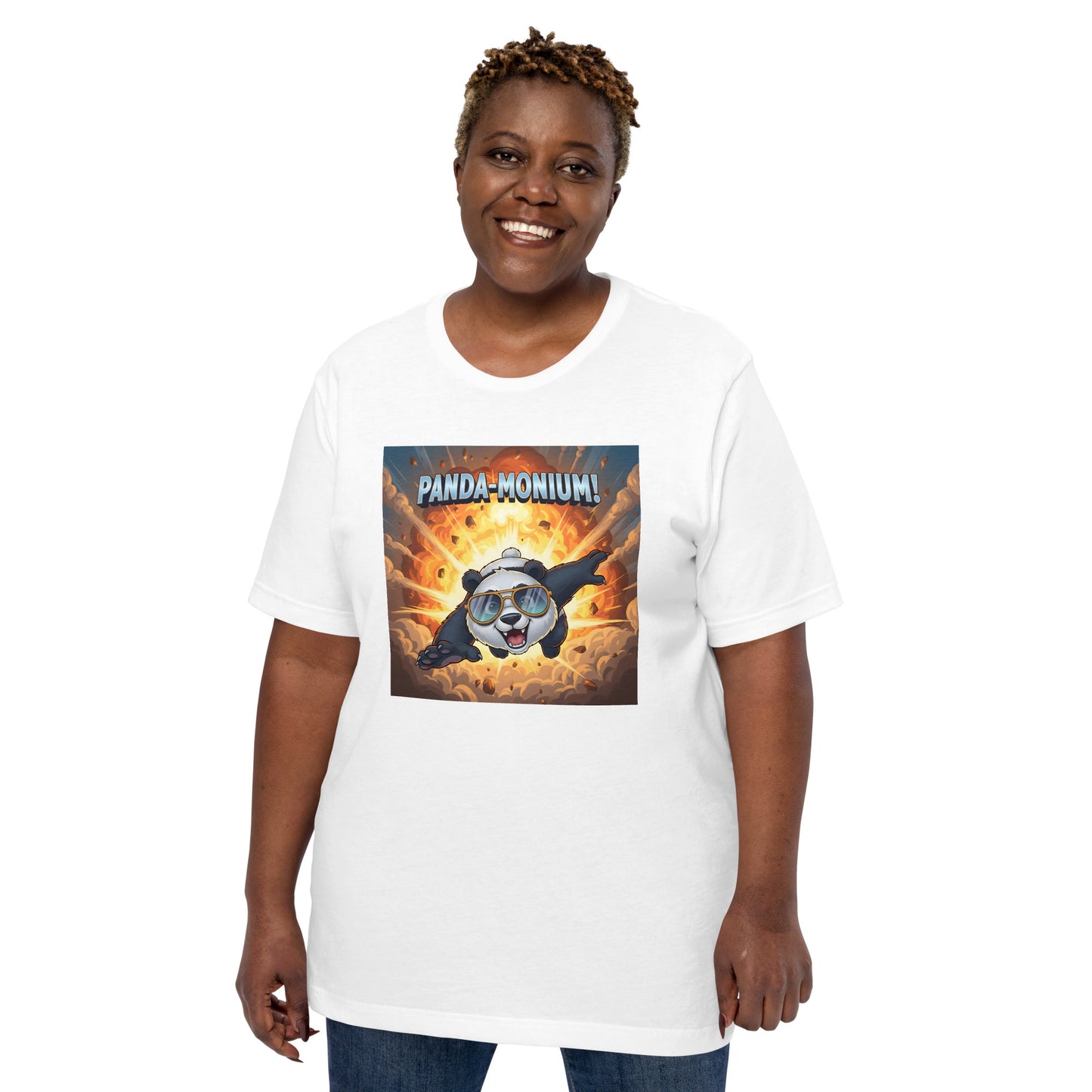 Panda-Monium! – Action Hero Panda Unisex T-Shirt