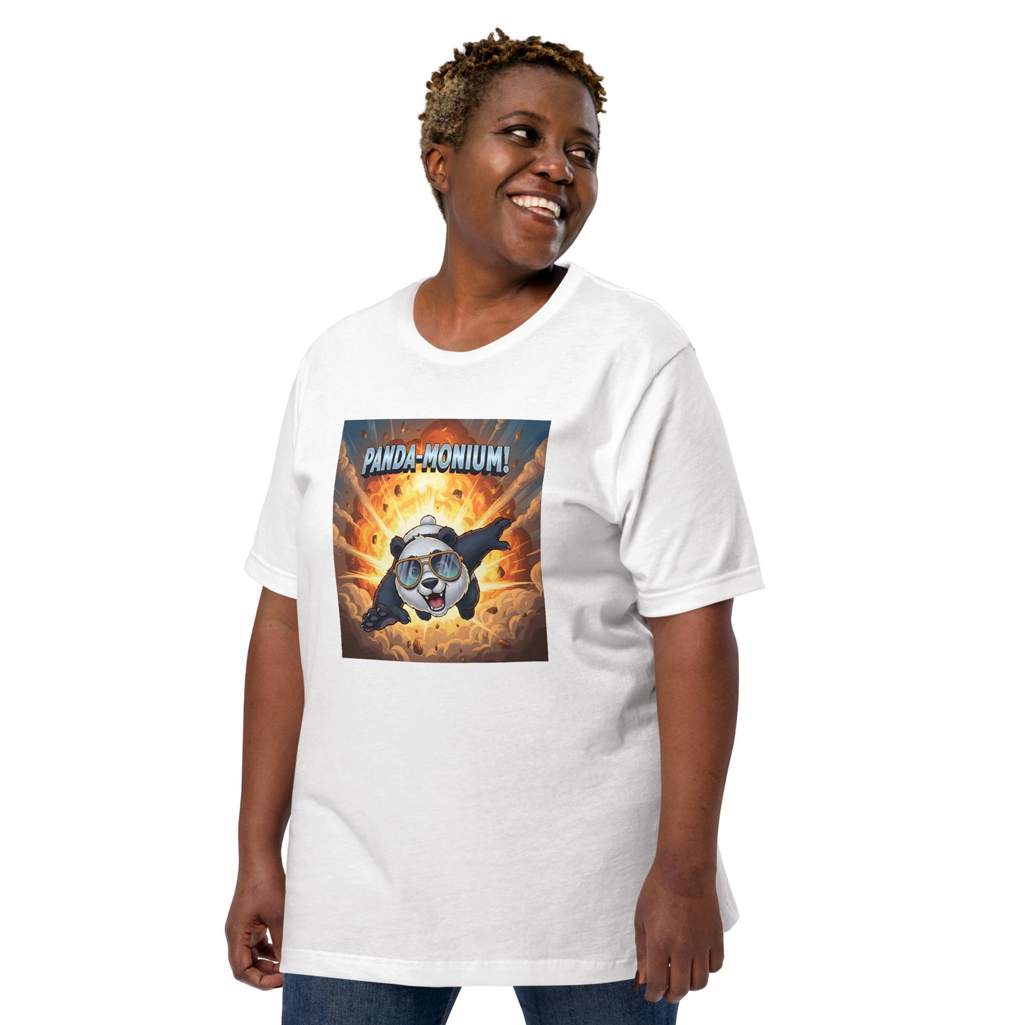 Panda-Monium! – Action Hero Panda Unisex T-Shirt